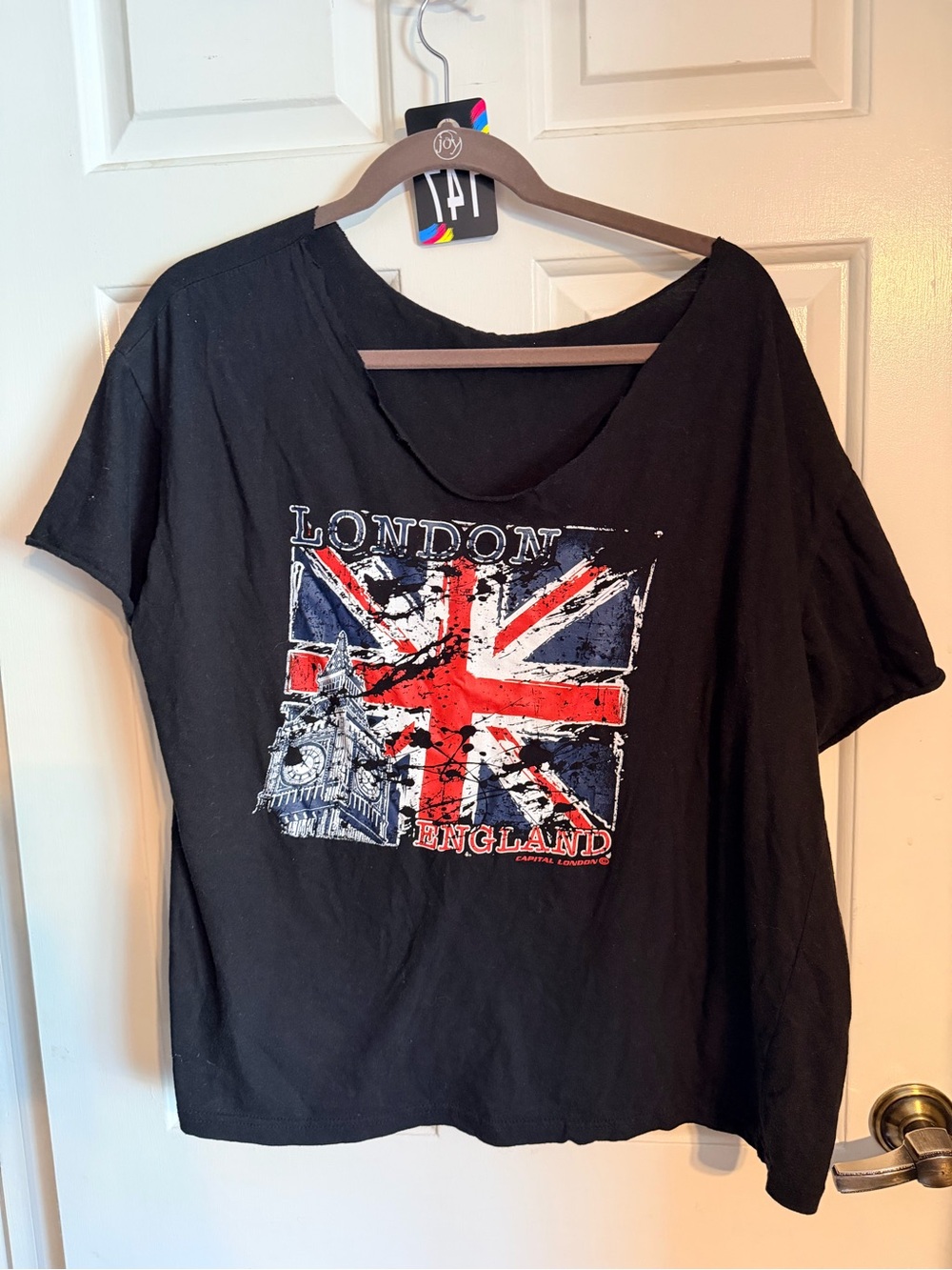 London England Union Jack Graphic Tee - Black